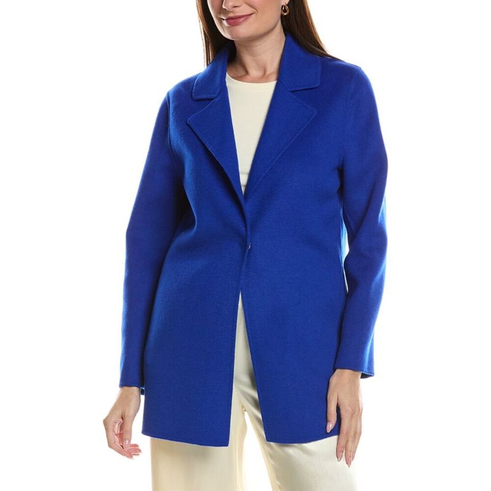 Tyler Böe Womens Shannon Wool-Blend Car Coat, Blue